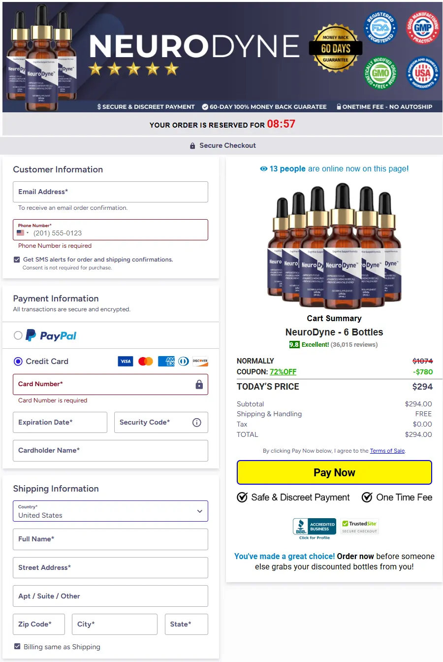 NeuroDyne secure checkout